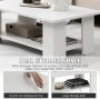 Large 41 Inch 2-tier Wooden Modern Coffee Table with Storage Shelf - White - Image 6