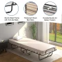 Portable Memory Foam Folding Bed with Mattress Rollaway Cot Beige Made in Italy - Image 5