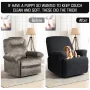 TAOCOCO Stretch Recliner Chair Slipcovers for Armchair, 4-Pieces Reclining Sofa Cover Black - Image 4