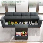 Walsunny Convertible Sectional Sofa L Shaped Couch with Storage Chaise, 4-Seater Reversible Sectional Couch with Cup Holders for Living Room Black - Image 5