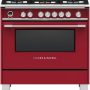 Fisher & Paykel - 36 in. Wide 5 Burner 4.9 Cu. Ft. Self-Cleaning Dual Fuel Freestanding Range - Red - Image 1