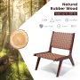 Set of 1/2 Woven Leather Accent Chairs with Wood Frame - Image 3