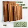 Acacia Wood Cutting Board Set of 3 | Non-Toxic Cutting Boards with Wooden Holder, Non-Slip Silicone Pads, Deep Juice Grooves & Handles | Ideal for Meat, Veggies & Charcuterie – Elegant Kitchen Gift - Image 2