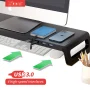 Monitor Stand Desk Monitor Stand Riser with USB 3.0 Hub Lightweight Sturdy Aluminium ABS Material Monitor Desk Shelf - Image 1