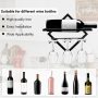 AUHOKY Metal Wall Mounted Wine Holder Stemware Glass Rack, Upgrade Collapsible Wall Hanging Red Wine Racks Organizer with 3 Stem Glass Holders, Wine Bottle Display Hanger for Home Kitchen Bar Decor - Image 3