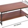 Jevindo Industrial Coffee Table,Rustic Coffee Table,Rectangular Fashion Coffee Table,Modern Coffee Table for Living Room with Metal Frame Retro Central Storage Table (Type2) - Image 5
