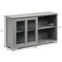 Costway Kitchen Storage Cabinet Sideboard Buffet Cupboard w/ Sliding Door Gray - Image 3