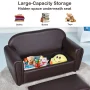 Gymax Kids Sofa Armrest Chair Lounge Couch Wood Construction Storage Box Living Room - Image 4