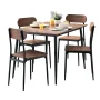 Mainstays 5-Piece Modern Wood & Metal Dining Room Set, Walnut Color for Indoor - Image 3