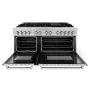 ZLINE - 60 in. Wide 8 Burner Legacy Dual Fuel Freestanding Range with Gas Cooktop and 2 Electric Convection Ovens - Stainless Steel - Image 2