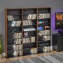 Prepac Triple Width Multimedia Wall Storage, Cherry and Black - Image 3