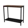Ryan 34 in. Black/Chestnut Standard Rectangle Wood Console Table with Storage - Image 2