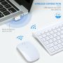 Wireless Keyboard and Mouse Ultra Slim Combo, TopMate 2.4G Silent Compact USB 2400DPI Mouse and Scissor Switch Keyboard Set with Cover, Batteries Included, for PC/Laptop/Windows/Mac - White - Image 3