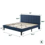 Zinus Lottie Tufted Upholstered Platform Bed, Blueslate, Queen - Image 3