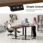 HAIAOJIA Height Adjustable Electric Standing Desk - 47 x 24 Inch Whole Piece Top Sit Stand Desk Computer Desk - Stand Up Desk for Home Office (Black Frame + Walnut Top) - Image 6