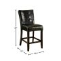 Culligan 26 in. Espresso Leatherette Counter Height Chair (Set of 2) - Image 3