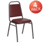 Flash Furniture Hercules Series Trapezoidal Vinyl Banquet Stacking Chairs, Set of 4, Brown Vinyl/Copper Vein Frame - Image 2