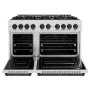 ZLINE - 48 in. Wide 8 Burner Autograph Classic Dual Fuel Freestanding Satin Steel Range with Black Accents - Stainless Steel - Image 2