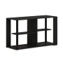 Furinno Romain Narrow Coffee Table with Shelves, Espresso/Black - Image 2