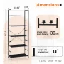 JHK 5 Tier Bookcase Bookshelf Modern Book Case For Books Corner Storage Organizer for Bedroom Home Office Kitchen Living Room - Chocolate - Image 3