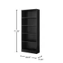 71 in. Black 5-Shelf Basic Bookcase with Adjustable Shelves - Image 3