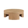 Beautiful Mod Round Coffee Table by Drew Barrymore, Warm Honey Finish - Image 3