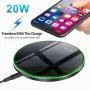 FDGAO 20W Wireless Charger Fast Charging Station for iPhone 15 14 13 12 11 X 8 AirPods Samsung Galaxy Black - Image 2