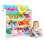 Pastel Collection White/Pastel Toy Storage Organizer with 12 Plastic Bins - Image 3