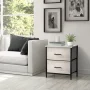 Sorbus Nightstand Dresser with 2 Faux Wood Drawers - Bedside Table Chest with Storage - Bedroom, Living -Room, Closet & Dorm Furniture -Lamp Stand - Steel Frame, Wood Top, Easy Pull Fabric Bins - Image 4