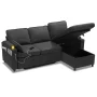 Vesna L-shape 81" Wide Space-Saving Sleeper Sofa Upholstered Pull-out Sofa Bed - Image 3