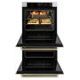 ZLINE - Autograph 30 in. True Convection Double Wall Oven in Satin Steel with Bronze Helix Handles (WADSZ-30-KCB) - Satin Stainless Steel - Image 4