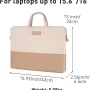 Kamlui Stylish PU leather Waterproof 15.6 Inch Laptop Bag for Women, Creamy-white - Image 3
