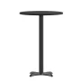 36 in. Round Black and Mahogany Laminate Table Top with 30 in. x 30 in. Bar Height Table Base - Image 6