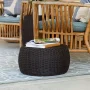 9 in. H Brown Resin Wicker Foot Stool Ottoman - Gray - Image 2