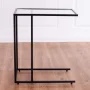 Costway Coffee Tray Side Sofa End Table Ottoman Couch Stand TV Lap Snack W/Glass Top New - Image 6
