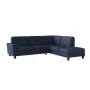 Zoey 2-Piece Navy Blue Linen-Like Fabric 4-Seater L-Shaped Right Facing Chaise Sectional Sofa - Image 1