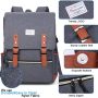Modoker Eco-Friendly Vintage Laptop Backpack for Women Men,Travel Backpacks with USB Charging Port Fashion Backpack Fits 15.6Inch Notebook, Grey - Image 5
