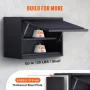 Wall-Mounted Metal Storage Cabinet in Black 2 Shelves Steel Wall Mounted Garage Cabinet 30.3 in. x 12.5 in. x19.7 in. - Image 6