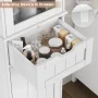 Homfa Bathroom Storage Tower, Narrow Linen Cabinet with Door and Drawers, Tall Bathroom Storage Cabinet for Small Spaces, White - Image 6