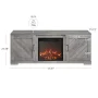 BELLEZE 58" Farmhouse TV Stand Media Entertainment Center For TVs up to 65" with 18" Fireplace - Hilo (Gray Wash) - Image 5