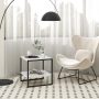 2-Tier Square End Table with Storage Shelf Reversible Design - Image 2