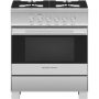 Fisher & Paykel - 30 in. Wide 4 burner 3.5 Cu. Ft. Freestanding Gas Convection Range - Brushed Stainless Steel/Black Glass - Image 1