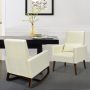 Beige 2-in-1 Fabric Upholstered Rocking Chair with Waist Pillow - Image 2