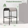 Set of 2/4 Patio Metal Bar Stools with Curved Fabric Seat - Image 3