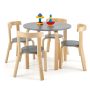 5-Piece Kids Wooden Curved Back Activity Table and Chair Set with Toy Bricks - Image 2