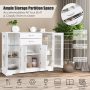Sideboard Buffet Server Storage Cabinet with 2 Drawers and Glass Doors - Image 6