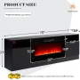 Easoger 70” Fireplace TV Stand for TVs up to 80", TV Stand with 36'' Electric Fireplace, LED Lights Entertainment Center, TV Console, Black - Image 5