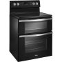 Whirlpool - 30 in. Wide 5 element 6.7 cu. ft. Self-Cleaning Freestanding Double Oven Electric Convection Range - Black - Image 2