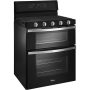 Whirlpool - 30 in. Wide 5 burners 6.0 cu. ft. Self-Cleaning Freestanding Double Oven Gas Convection Range - Black - Image 2
