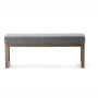 Milltown Grey Upholstered Linen Look Fabric Rectangle Footstool Ottoman 44 in. W Ottoman - Image 2
